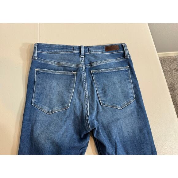 Abercrombie & Fitch The Jean Legging High Rise blue denim raw hem jeans Sz 28/6 - Picture 6 of 10